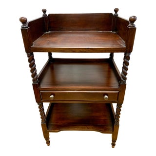 Mahogany Three Tiered Tea Trolley Server For Sale