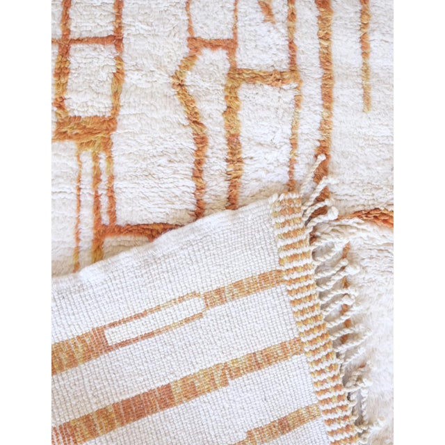 Ivory & Terracotta Abstract Wool Rug - 10.2 X 7 Ft For Sale In Cleveland - Image 6 of 8