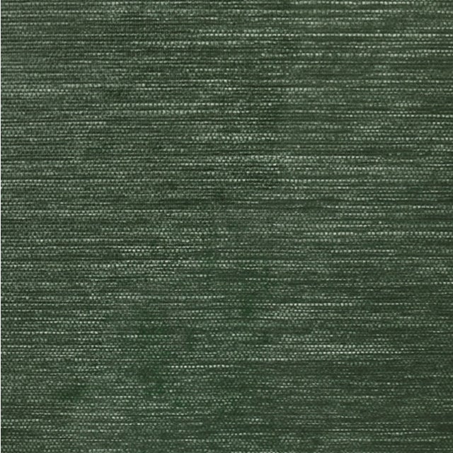 Worlds Away Matthew Izzo Home Edelman Green Grasscloth Two Drawer Side Table With Antique Brass Hardware For Sale - Image 4 of 5