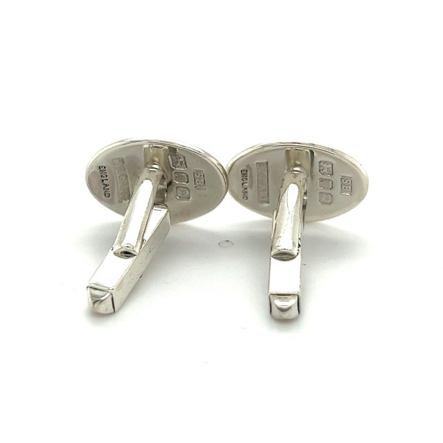Traditional 1990s Bulgari Bvlgari Estate Engraveable Mens Cufflinks Sterling Silver, A Pair For Sale - Image 3 of 7