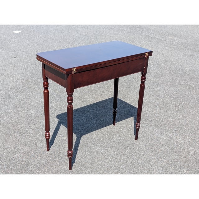 Vintage Victorian Style Mahogany Convertible Console and Game Table For Sale - Image 12 of 13