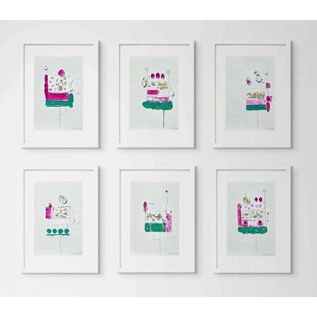 Green Set of 6 - Organic Modern Minimalist Flower Studies | Botanical Paintings | Herbarium Wall Art | Unframed For Sale - Image 8 of 8