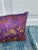 2010s Hollywood Regency Purple & Gold Asian Chinoiserie Silk Crane Lumbar Boudoir Pillow For Sale - Image 5 of 13