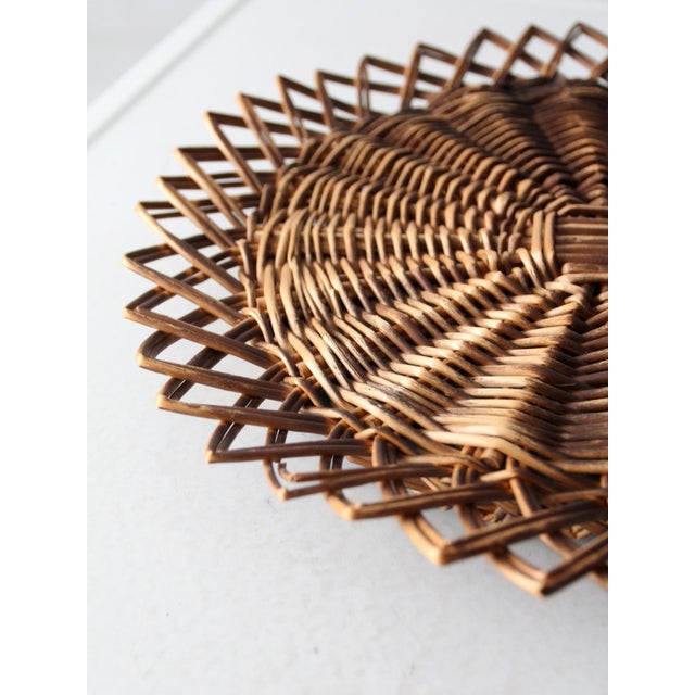Vintage Wicker Tray Wall Hanging For Sale - Image 10 of 11