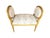 This small bench has a beautiful giltwood frame. Depicted by fluted legs and an oval shaped back. It is upholstered in a...