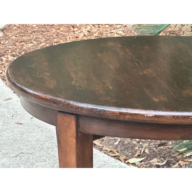 Round Center Hall Table, Small Dining/Pub Table, Dark English Oak For Sale In Savannah - Image 6 of 12