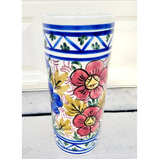 Chelsea House Inc Vintage Ceramic Floral Colorful Umbrella Holder Stand For Sale - Image 4 of 7