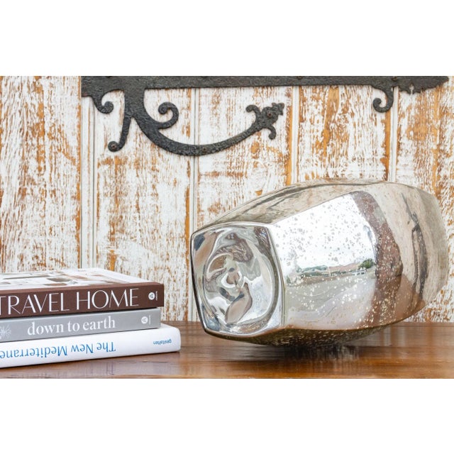 1990s Silvered Tall Glass Vase For Sale - Image 5 of 8