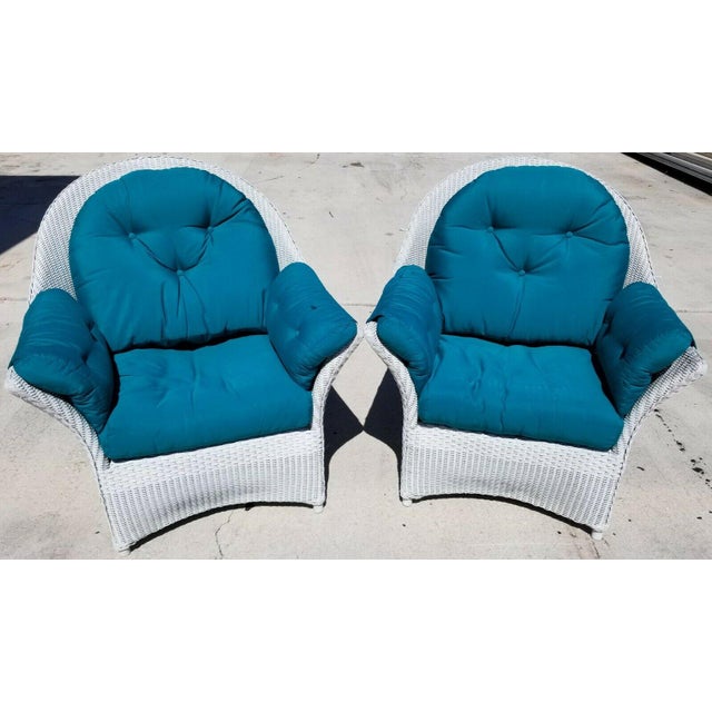 Lloyd Flanders Loom Wicker Lounge Chairs For Sale - Image 13 of 13