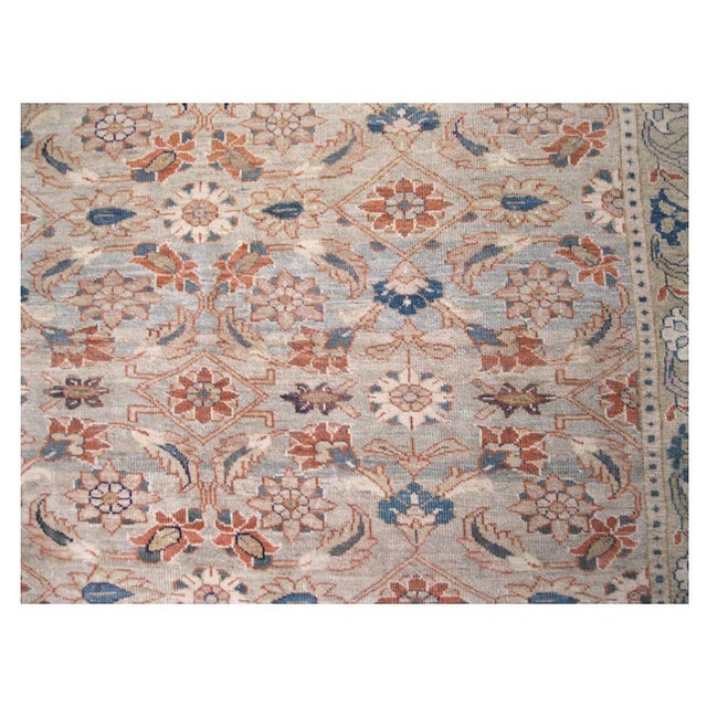 Textile 21st Century Persian Sultanabad 7x22 Tan, Blue, & Rust Handmade Gallery Rug #1142002 For Sale - Image 7 of 8