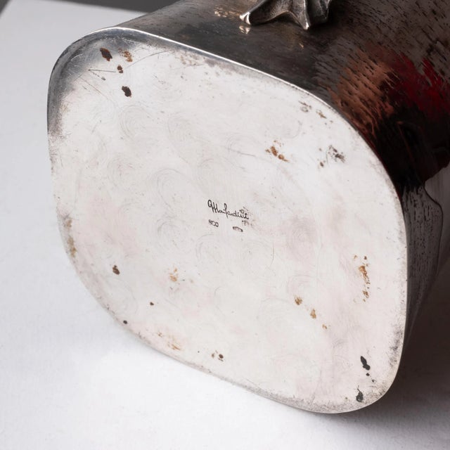 Italian Silver Vase with Shell Motifs, 1940s For Sale - Image 4 of 5