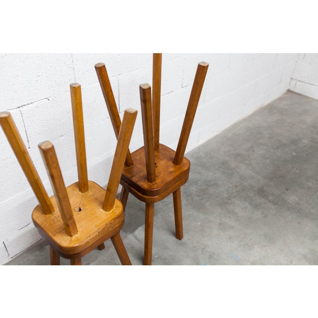 Brutalist Handcrafted Floral Stools, 1960s, Set of 4 For Sale - Image 18 of 18