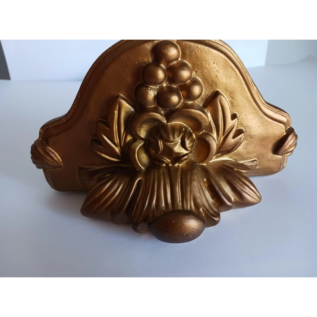 Pair vintage gold painted plaster candle bracket shelves. These give a room a wonderful feeling of stability and a...