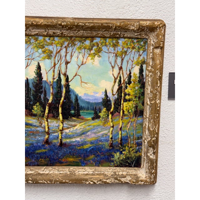 Harry Leonard Lopp Lakeside Landscape Oil Painting, Vintage For Sale - Image 4 of 12