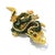 Green Bochic Dragon Vintage Sapphire & Tasvorite Brooch Set In 18K Gold & Silver For Sale - Image 8 of 18