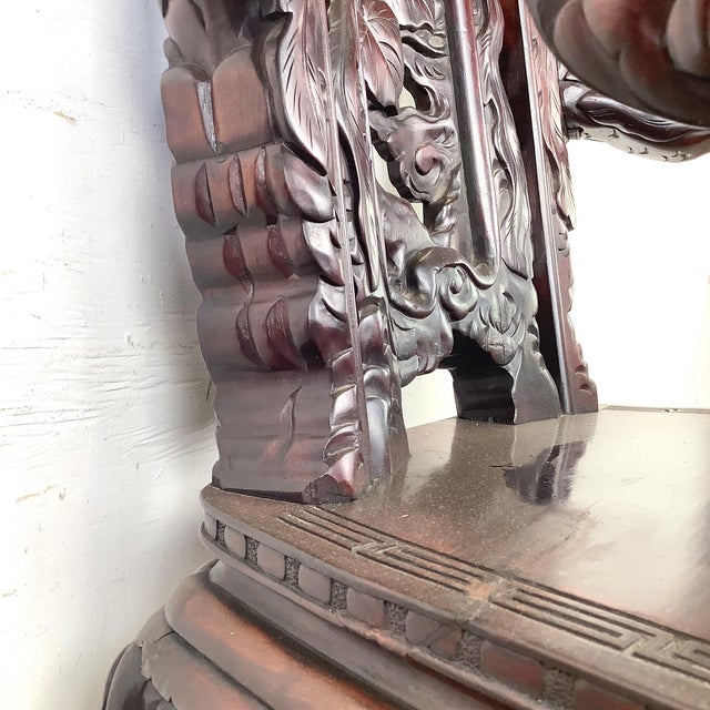 Antique Chinese Export Carved Hardwood Dragon Armchair, Late 19th to Early 20th Century For Sale - Image 10 of 12