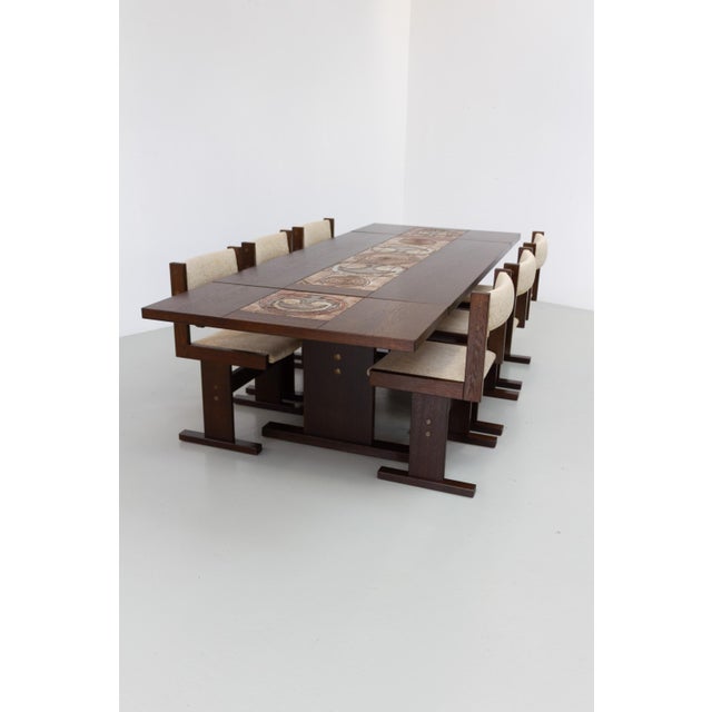 Brutalist Danish Dark Oak Dining Chairs from Gangso Mobler, 1970s, Set of 6 For Sale - Image 17 of 18