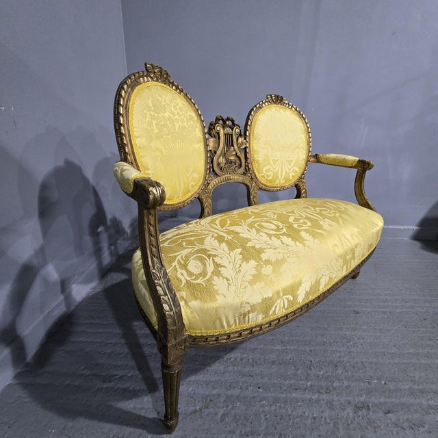 French Gilt Two-Seat Sofa, 1880s For Sale - Image 15 of 16