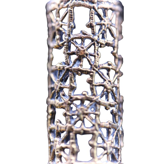 1970s Vintage Scandinavian Brutalist Space Age Candleholders by Pentti Sarpaneva, Finland, 1960s, Set of 2 For Sale - Image 5 of 14