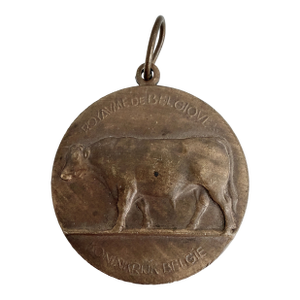 Belgian Bronze Agricultural Medal Bull 1955