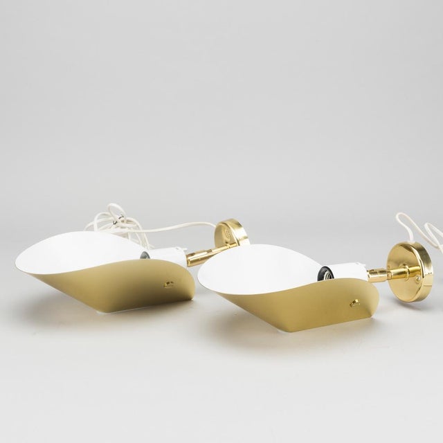 Metal Swedish Wall Lights in Brass by Aneta, 1970s For Sale - Image 7 of 11