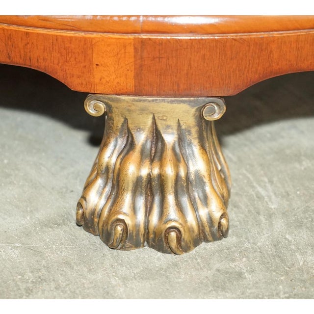 Satinwood & Walnut Revolving Bookcase Table with Lions Paw Feet For Sale - Image 14 of 18