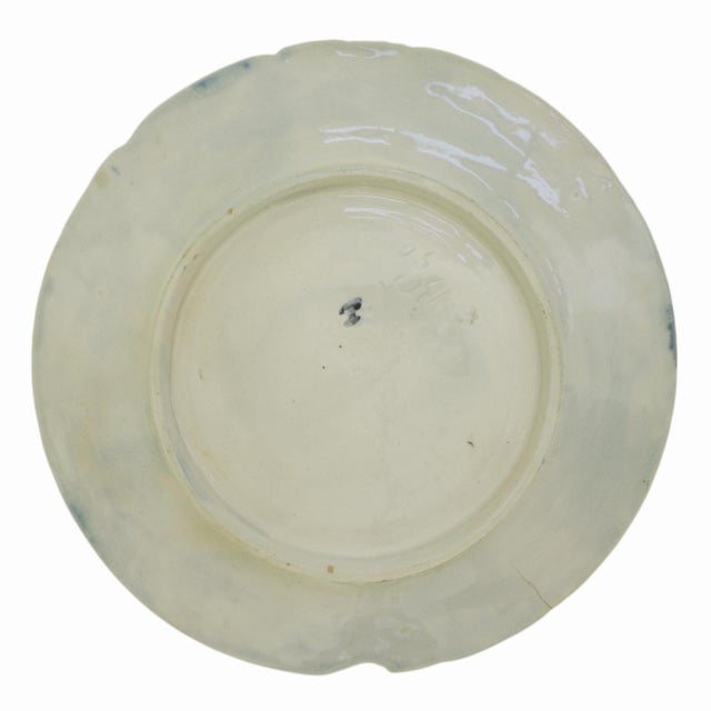Antique Asparagus & Artichoke 4 French Majolica Plate Set Barbotine Country Decor Fives Lille For Sale - Image 9 of 13