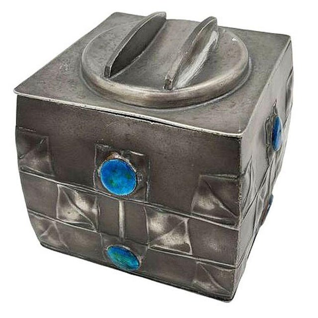 1900s Rare Arts and Crafts #0194 Tudric Pewter Box by Archibald Knox for Liberty & Co For Sale In Los Angeles - Image 6 of 12