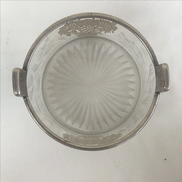 Vintage Silver Overlay Flower Basket Ice Bucket For Sale - Image 3 of 4