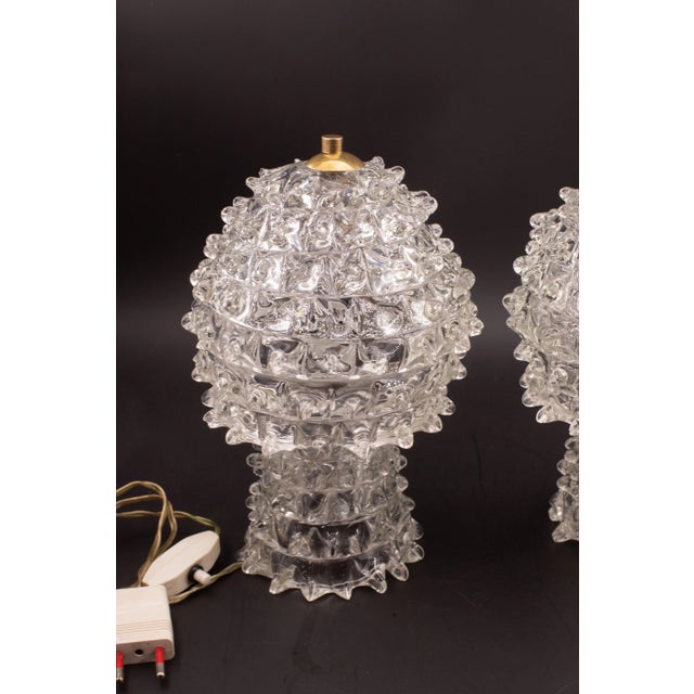 Set of 2 Table Lamps in Rostrato Murano Glass Vase for Barovier & Toso, 1940 For Sale - Image 10 of 11