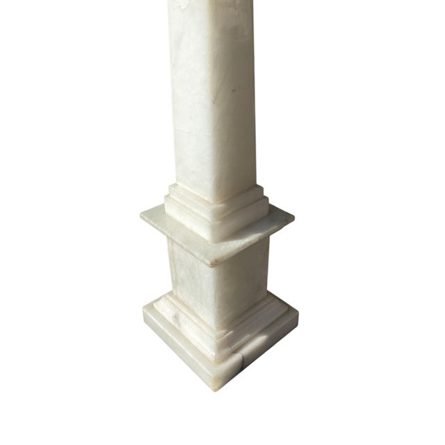 Pair of Italian Alabaster Column Lamps For Sale In Raleigh - Image 6 of 6