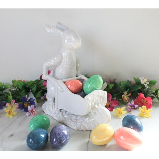 Mid 20th Century Vintage White Porcelain Bunny Rabbit Figurine For Sale - Image 5 of 11