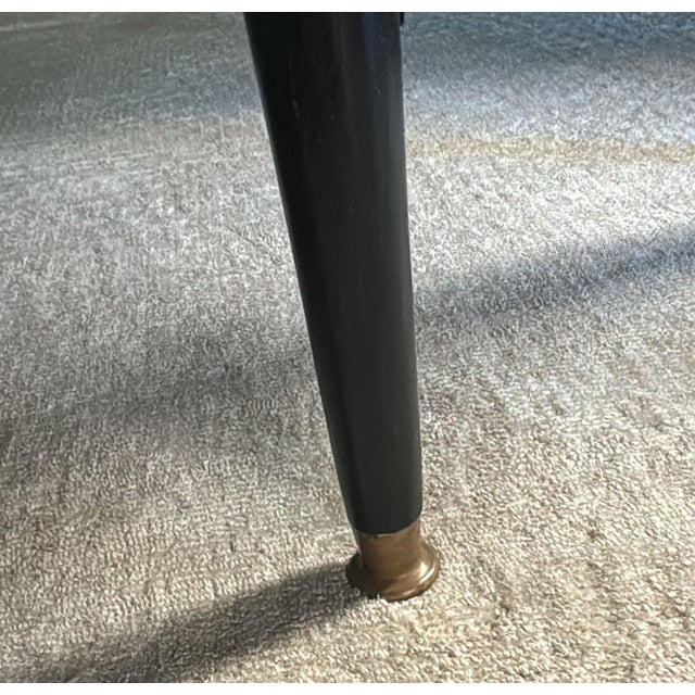 Ico Parisi Style – Set of 6 Ebonized Wood Chairs With Green Upholstery For Sale - Image 16 of 18