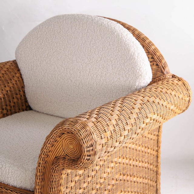 Wicker Rattan Lounge Set, 1970s, Set of 3 For Sale - Image 4 of 18