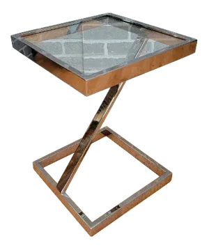 Pace Collection Z Chrome and Glass End Table
