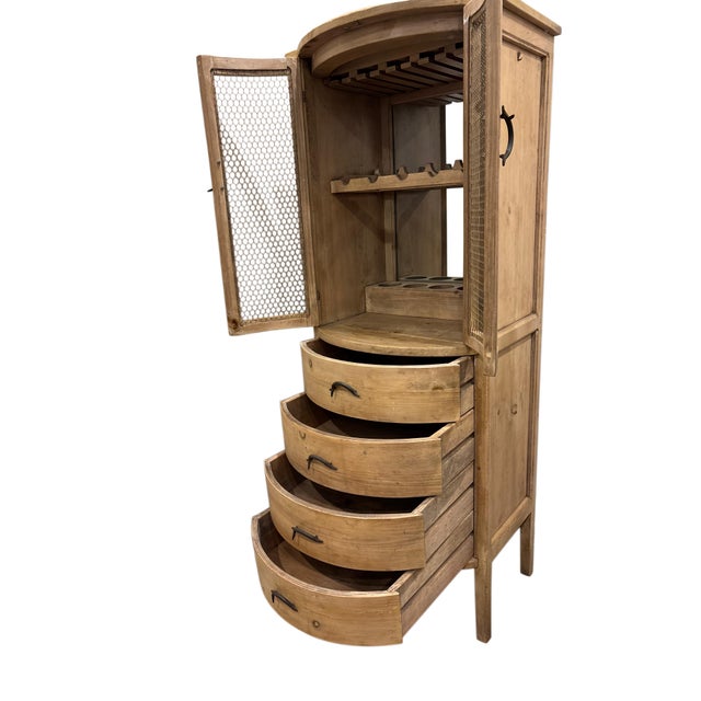 Bring rustic charm and practical wine storage to your home with this beautifully crafted solid wood wine cabinet. Designed...