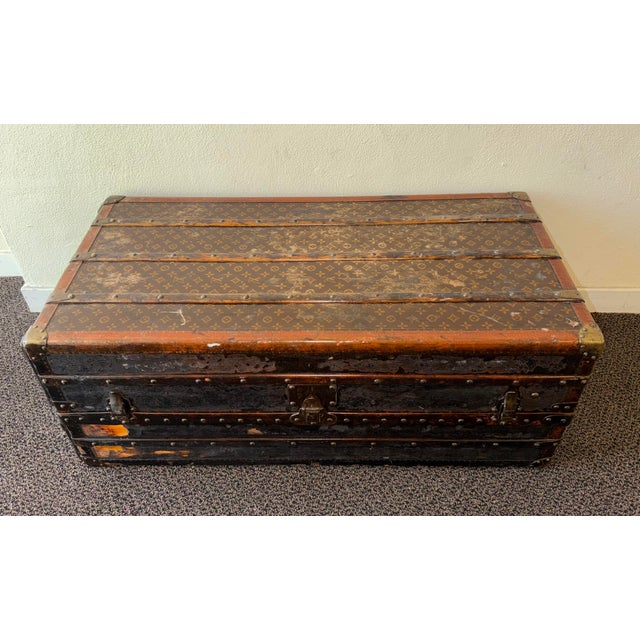 Antique Louis Vuitton Wardrobe Steamer Trunk For Sale - Image 12 of 16