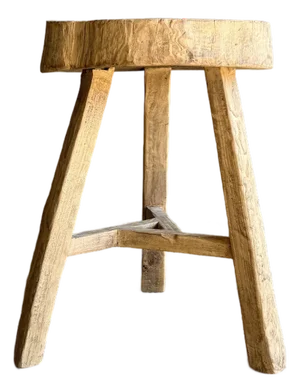 Vintage Elm Wood Chop Block Table #R55
