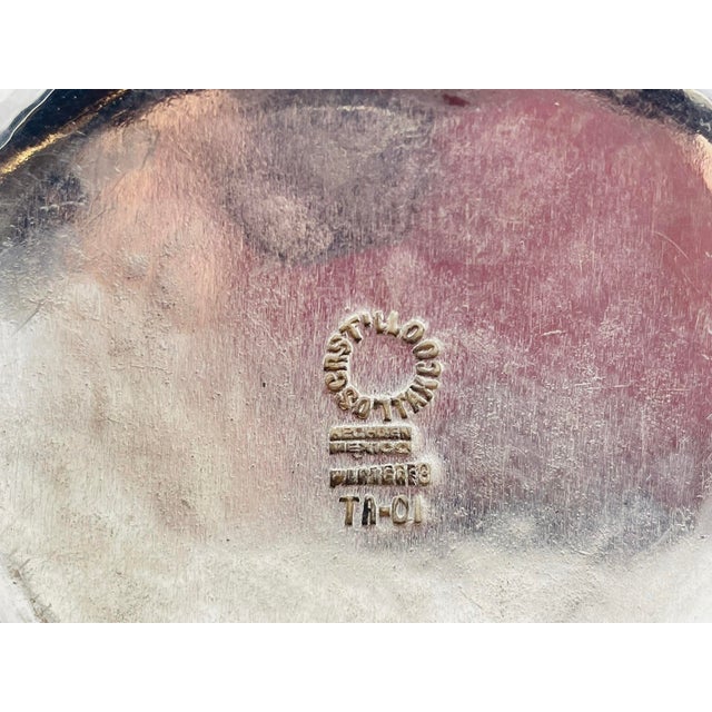 Los Castillo Studio Vase With Inlay and Hammered Finish, Mexico 1970's For Sale - Image 12 of 12