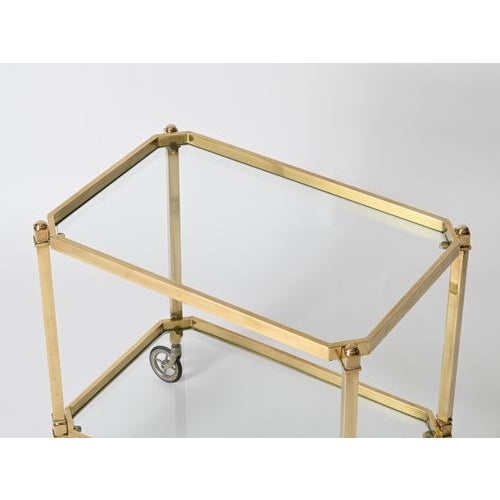 Mid-Century Modern French Bar Cart in Brass from Maison Jansen, 1970s For Sale - Image 6 of 14