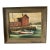 Vintage 1965 Framed Painting of Dinghys and Sailboat at the Lobster-Mans Shack in the Harbor For Sale