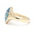 Opal Inlay Navette Ring, 14k Yellow Gold, Ring Size 6 For Sale - Image 4 of 6