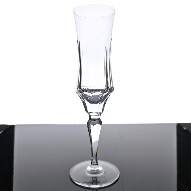 A matched set of five Galway Irish Crystal champagne flutes in the distinguished Old Galway Pattern, handcrafted in...