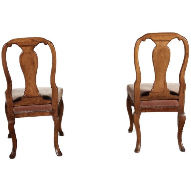 Early 19th Century Antique Baroque Chairs in Walnut, 1800, Set of 2 For Sale - Image 5 of 18