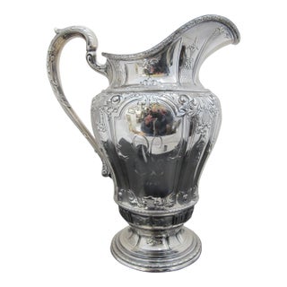 Dominick & Haff English Sterling Silver Repousse Hand Chased Pattern 40 Pitcher For Sale
