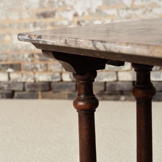 19th Century French Marble & Oak Table For Sale In Birmingham - Image 6 of 6