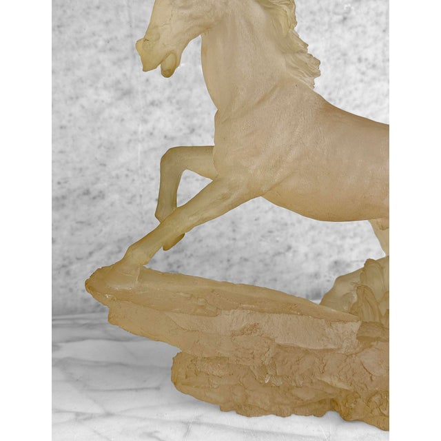 Plastic Vintage 15" Italian Equestrian Horse Resin Sculpture For Sale - Image 7 of 10