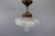 Art Deco French Frosted White Glass and Brass Ceiling Light, 1930s For Sale - Image 15 of 18