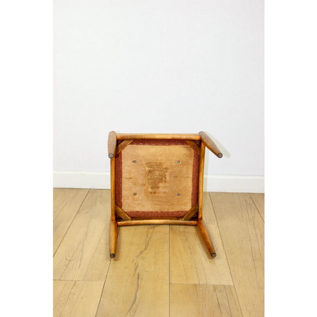 Stool with Orange Brick Boucle Seat by Edmund Homa, 1970s For Sale - Image 6 of 7