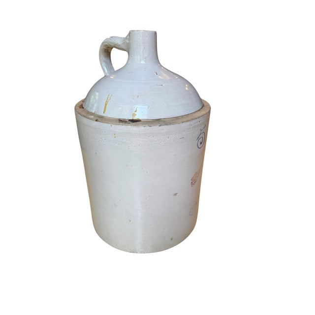 Red Wing Pottery Antique Red Wing Union Stoneware 5-Gallon Shoulder Jug, Circa 1915–1936 For Sale - Image 4 of 11